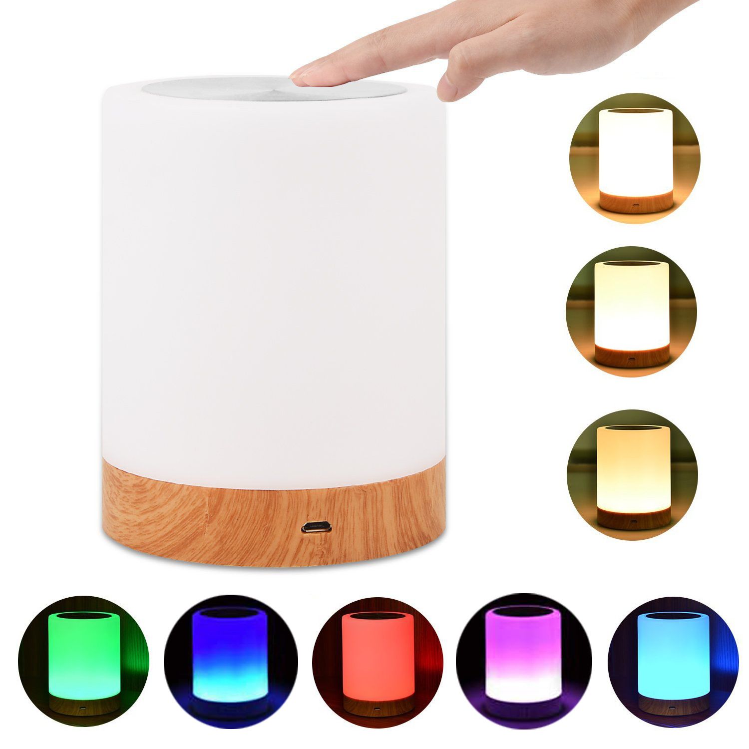Night Light, Touch Lamp for Bedrooms Living Room Portable Table Bedside Lamps — image 1