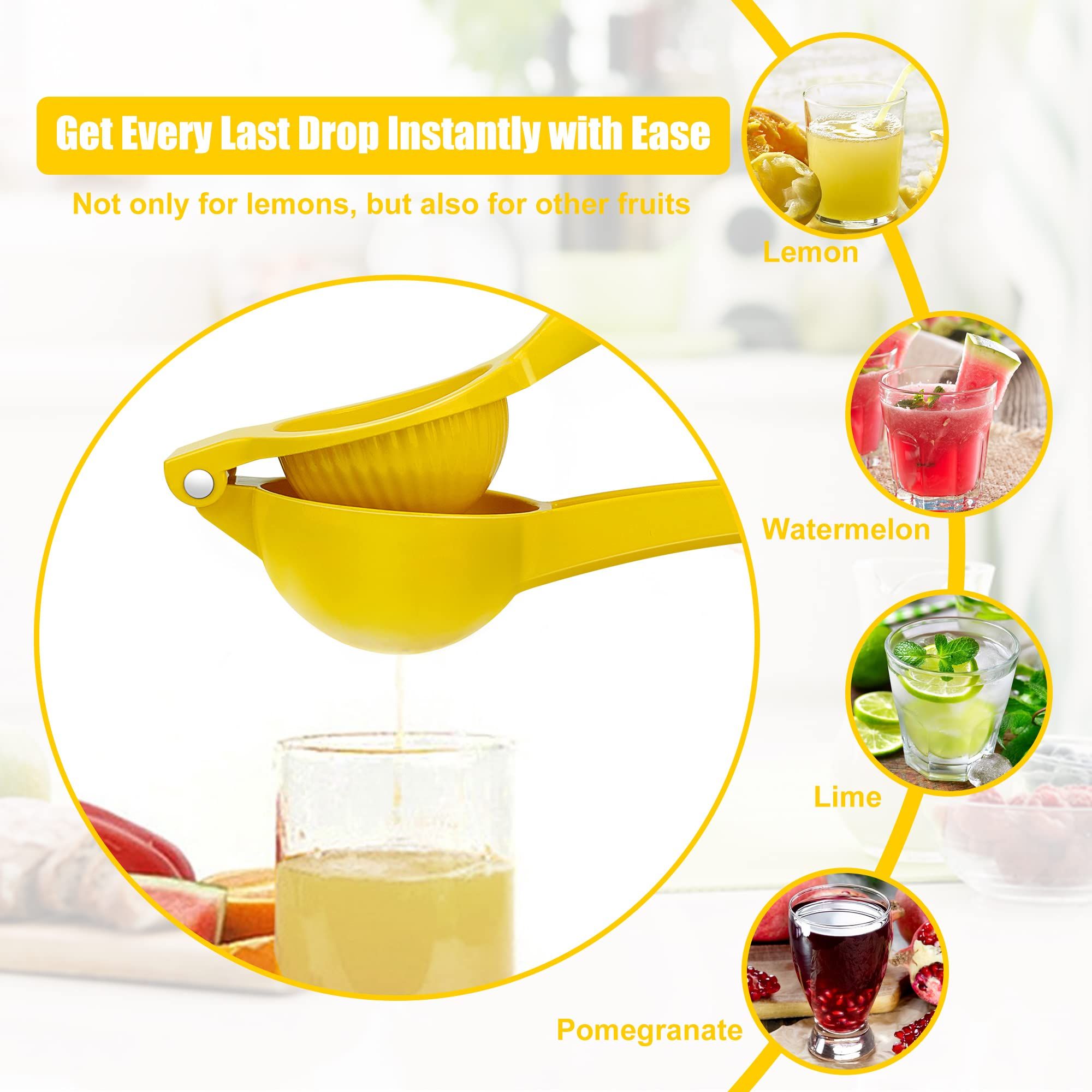Yellow Lemon Squeezer - Metal Manual Hand Juicer Tool view 3