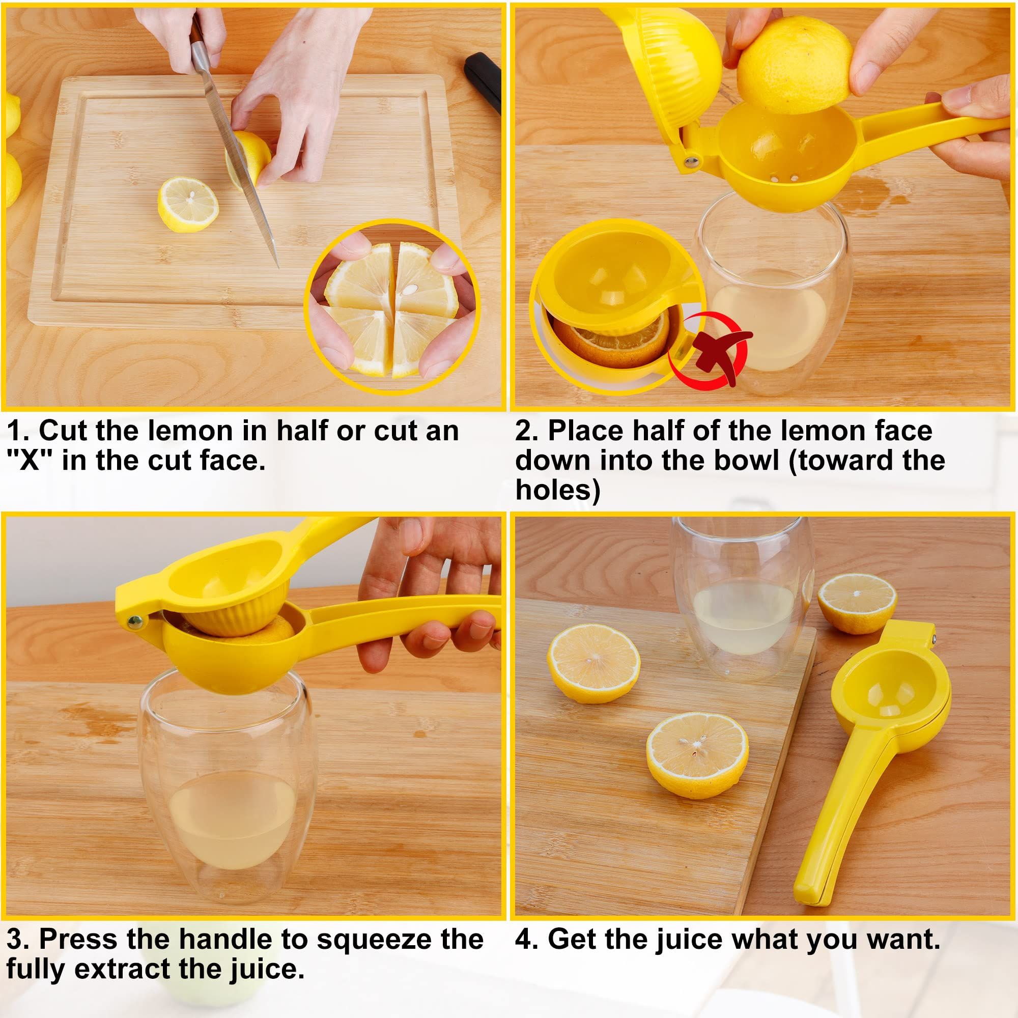 Yellow Lemon Squeezer - Metal Manual Hand Juicer Tool view 5