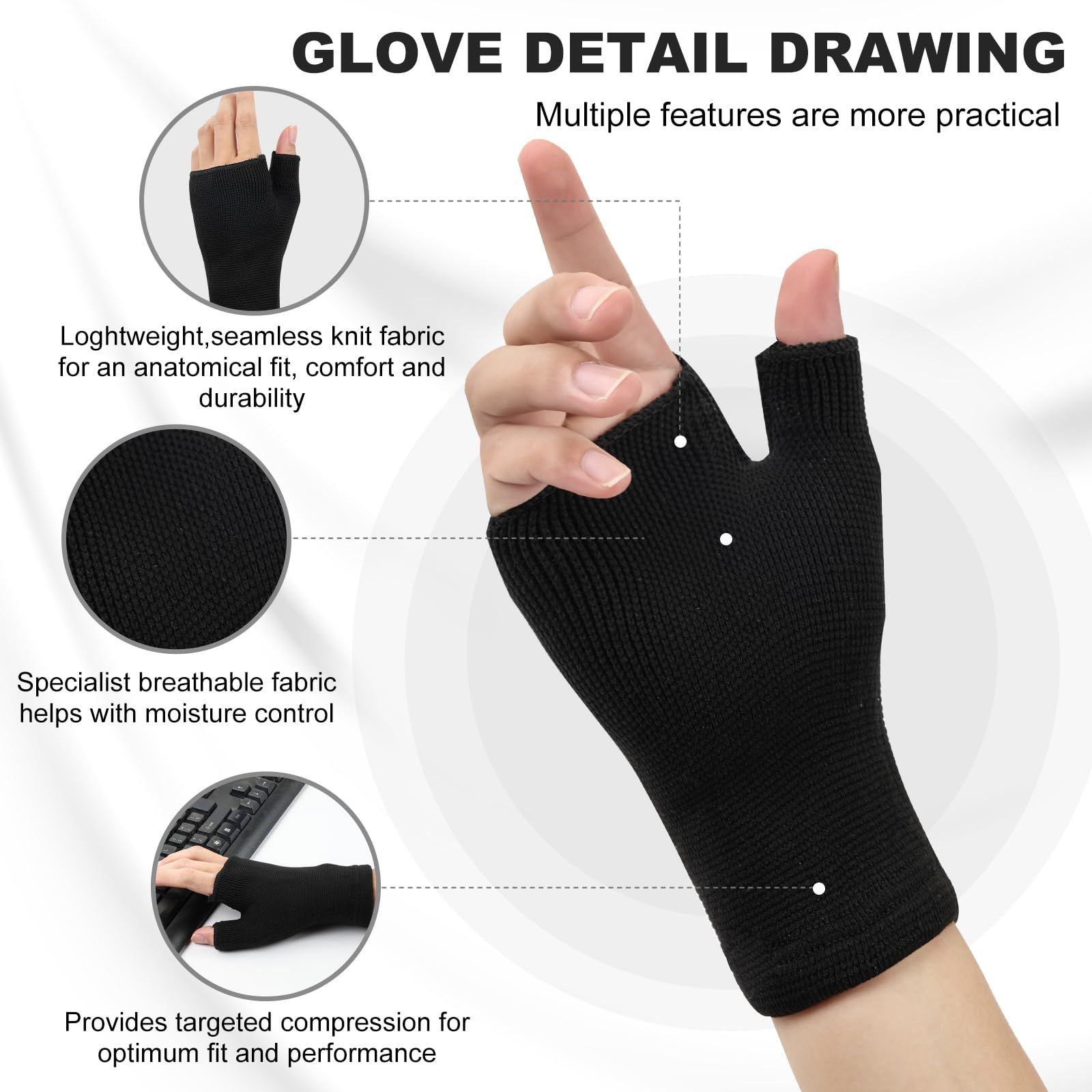 Palm Brace Wrist Support Sleeves view 5