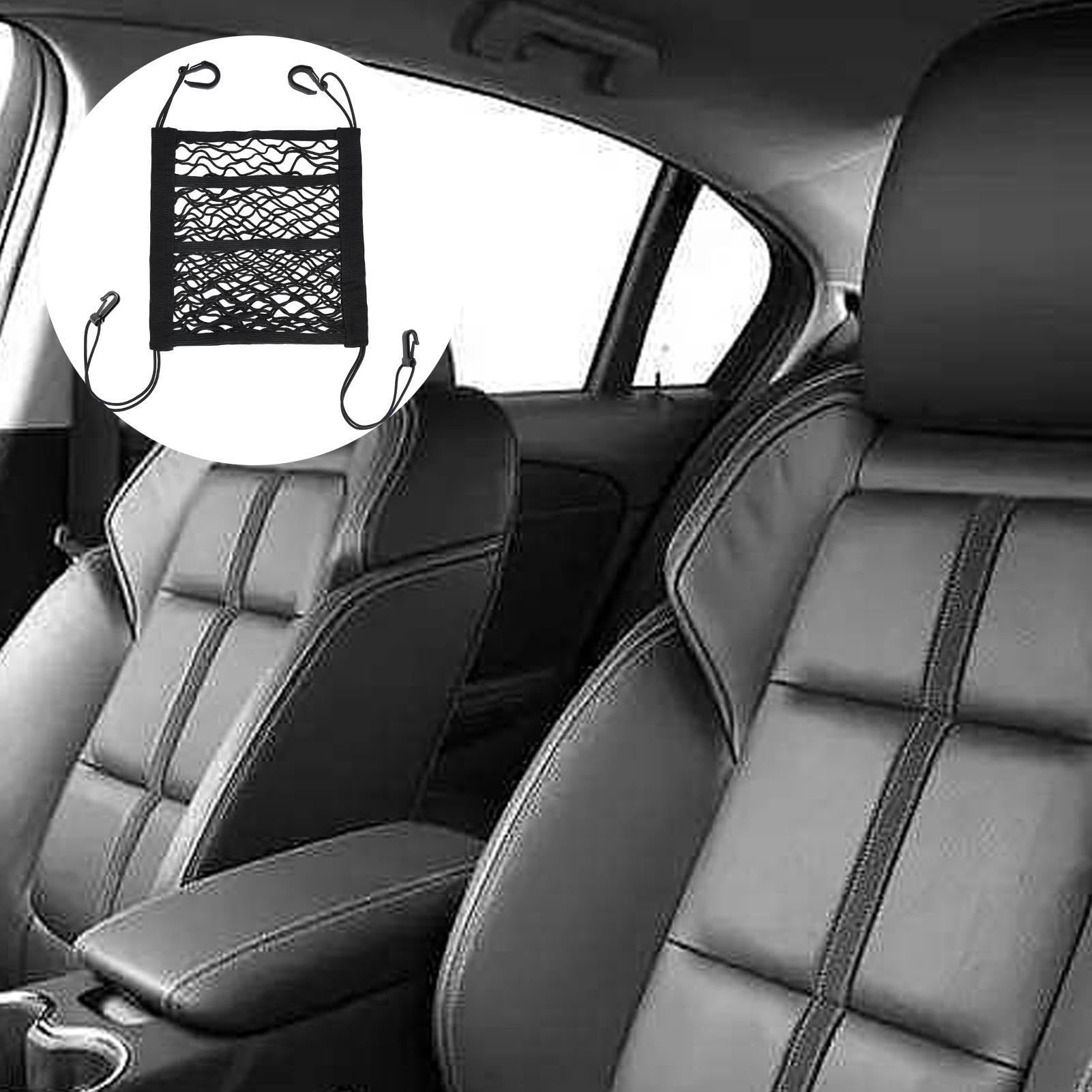 3-Layer Car Mesh Organizer Storage Between Front Seats Kid Dog Pet Net Barrier view 3