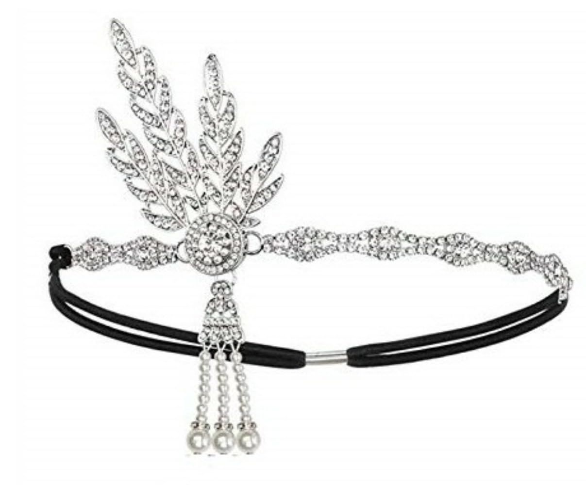 Headpiece Feather Headband Great Hair Accessories Vintage Wedding Leaf Pearl view 2