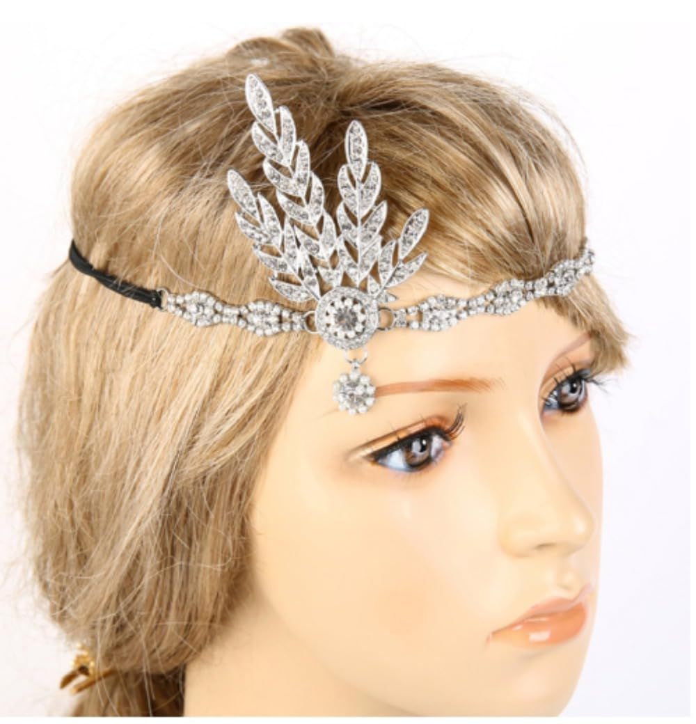 Headpiece Feather Headband Great Hair Accessories Vintage Wedding Leaf Pearl view 5