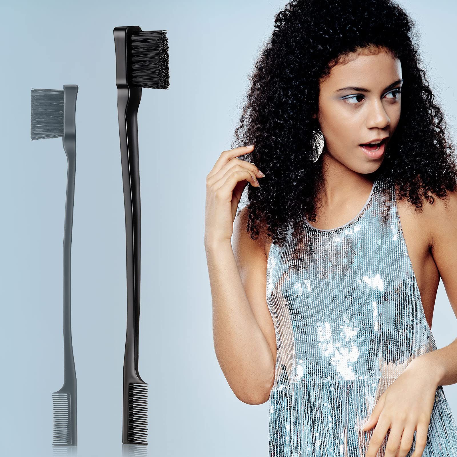 Back Hair Brush Set Bristle Hair Brush Edge Control Brush Teasing Comb for view 3