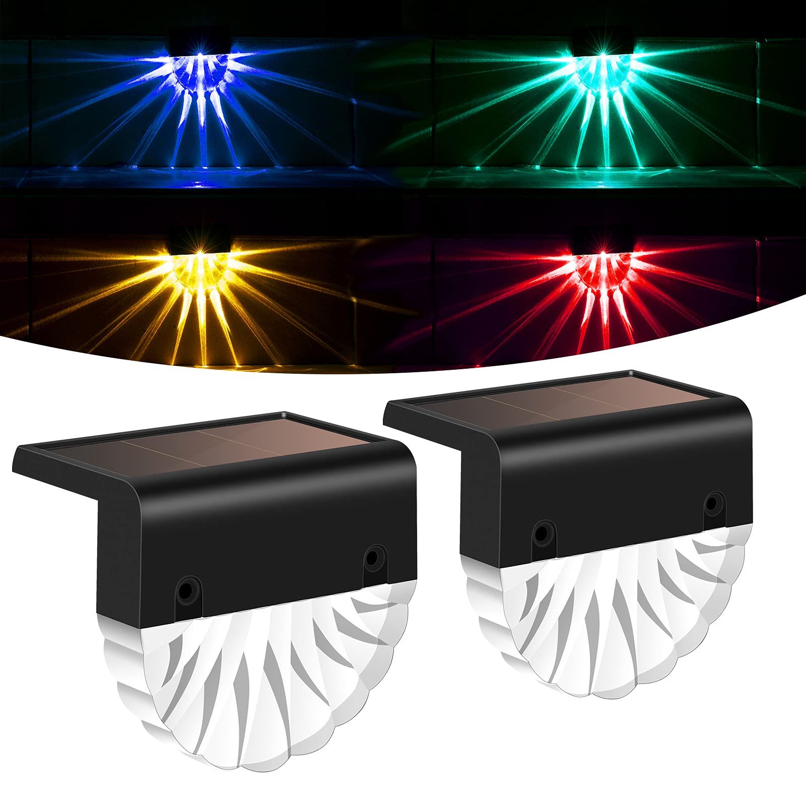 Solar Deck Lights [6 Packs] Waterproof Solar Fence Lights Dusk to Dawn Step view 3