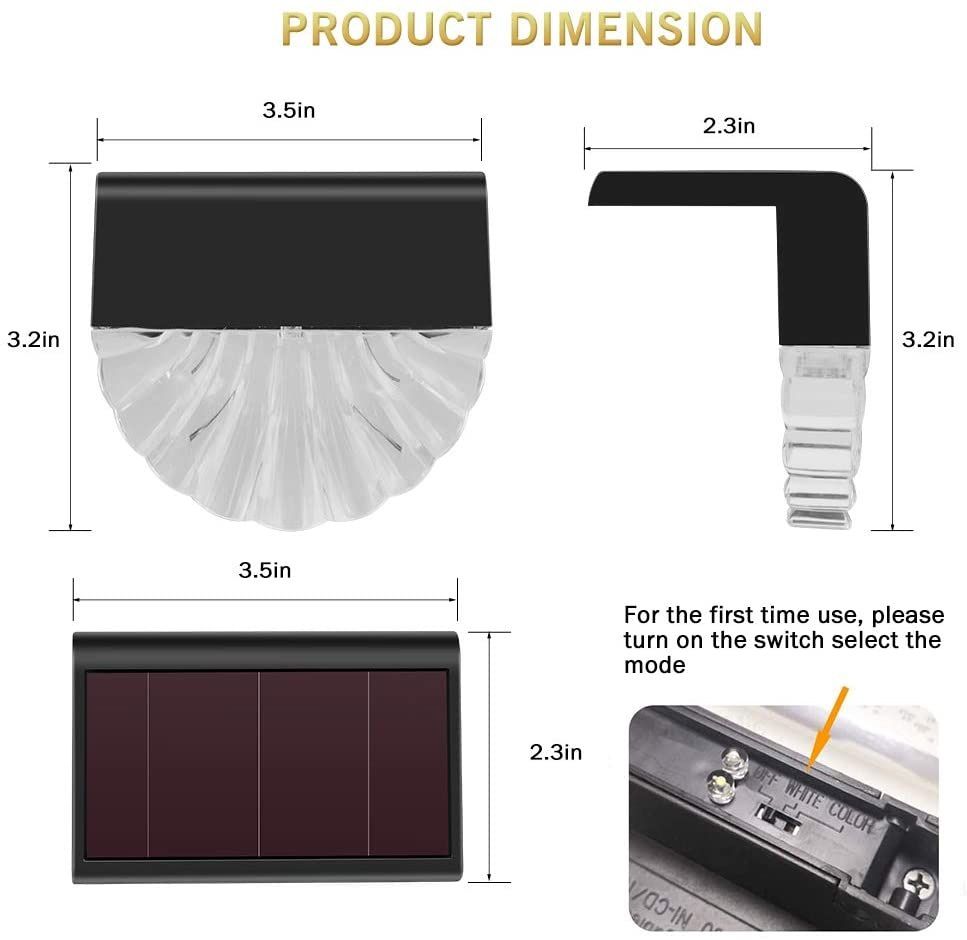 Solar Deck Lights [6 Packs] Waterproof Solar Fence Lights Dusk to Dawn Step view 4