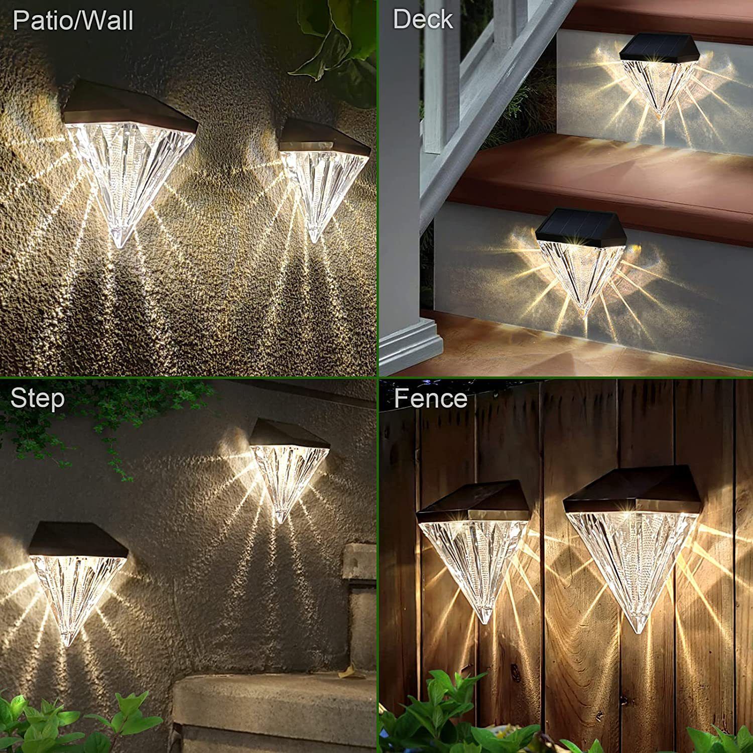 Solar Fence Lights Diamond view 2