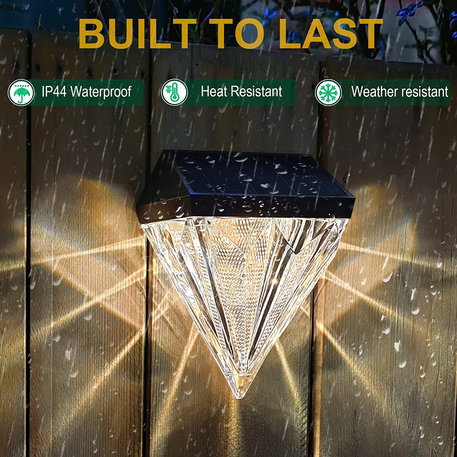 Solar Fence Lights Diamond view 4
