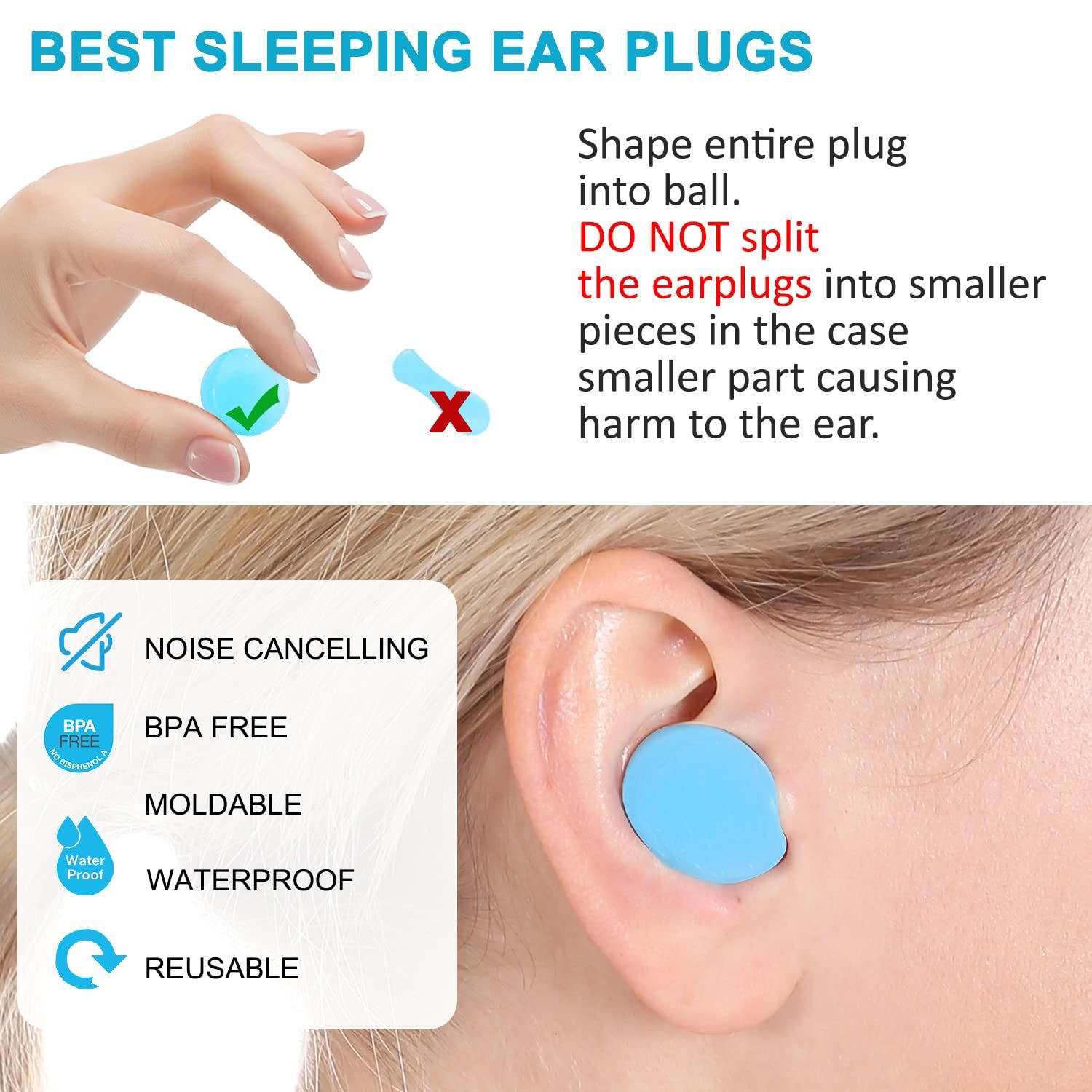 Reusable Silicone Ear Plugs view 3