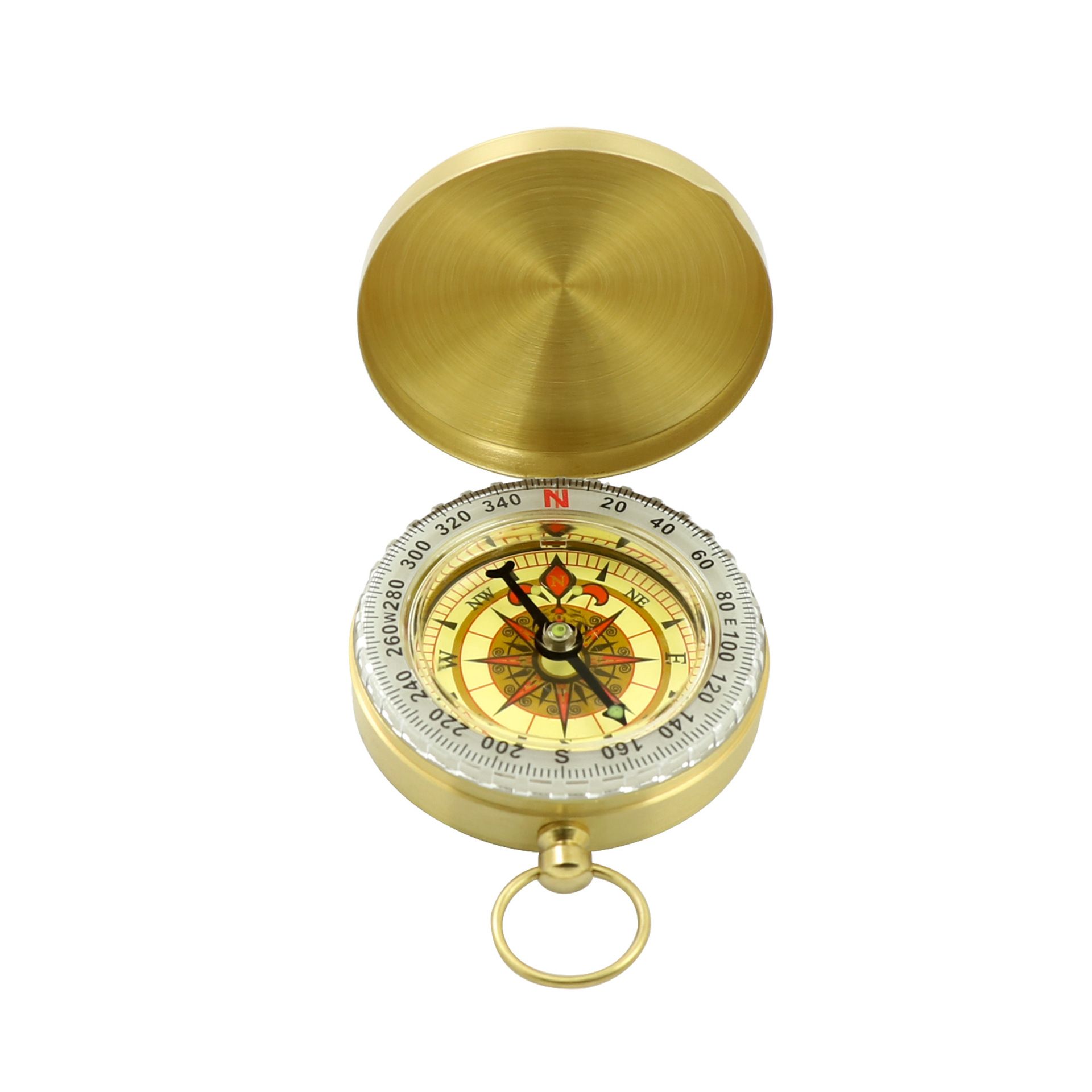 Gold Brass Pocket Compass for Camping