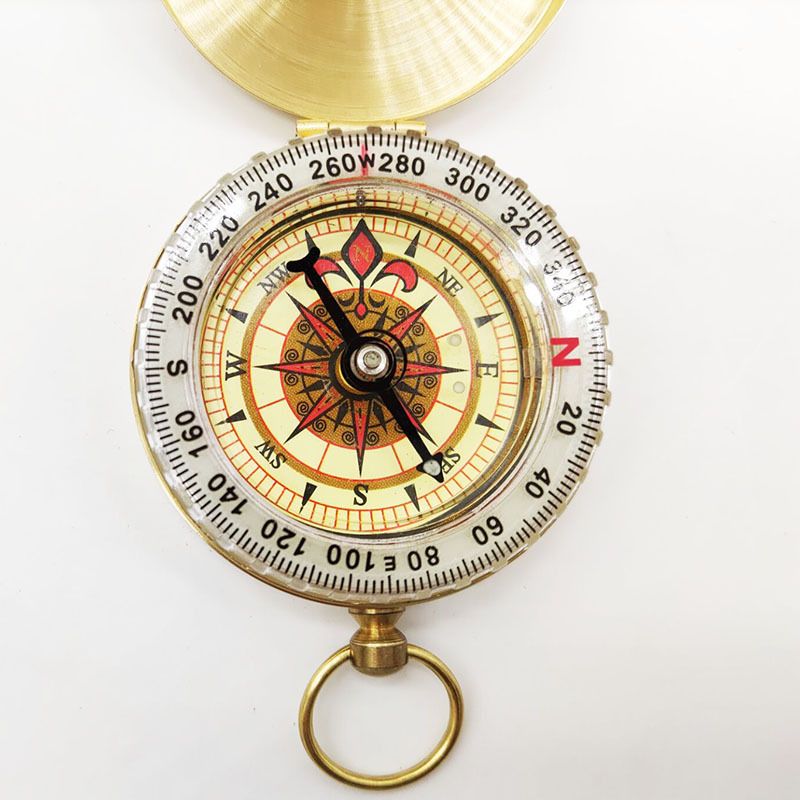Gold Brass Pocket Compass for Camping view 5