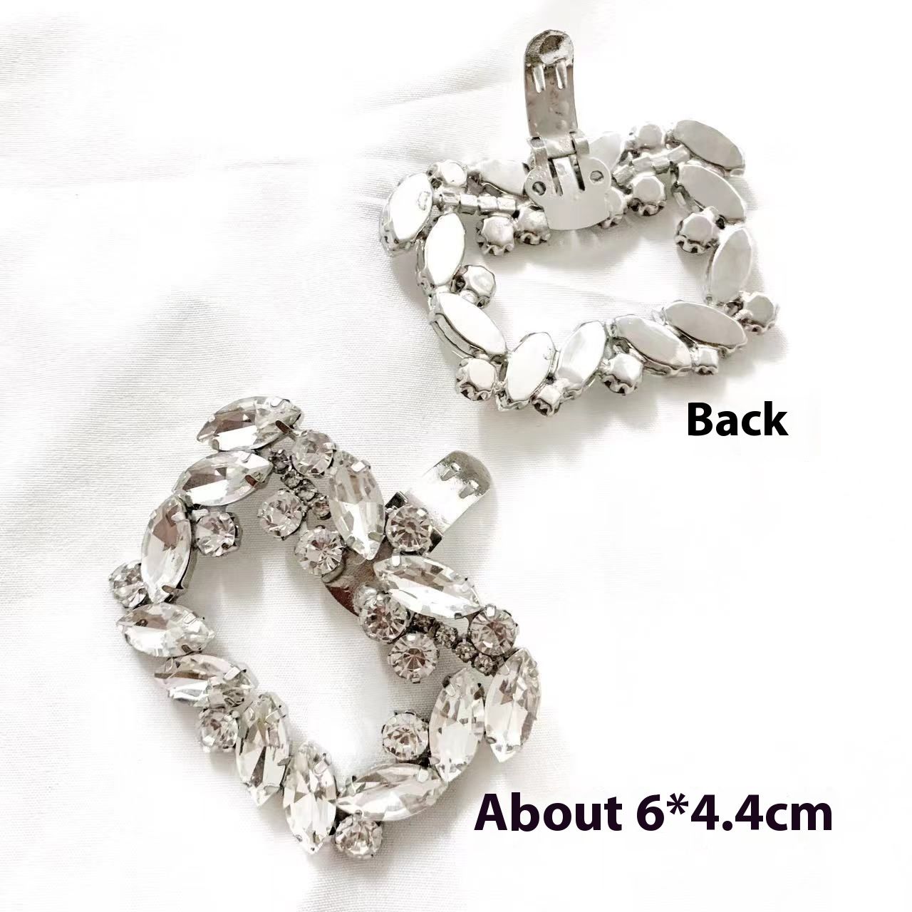 3 Pair Rhinestone Shoe Clips Metal Shoe Decoration Detachable Women Flats view 5