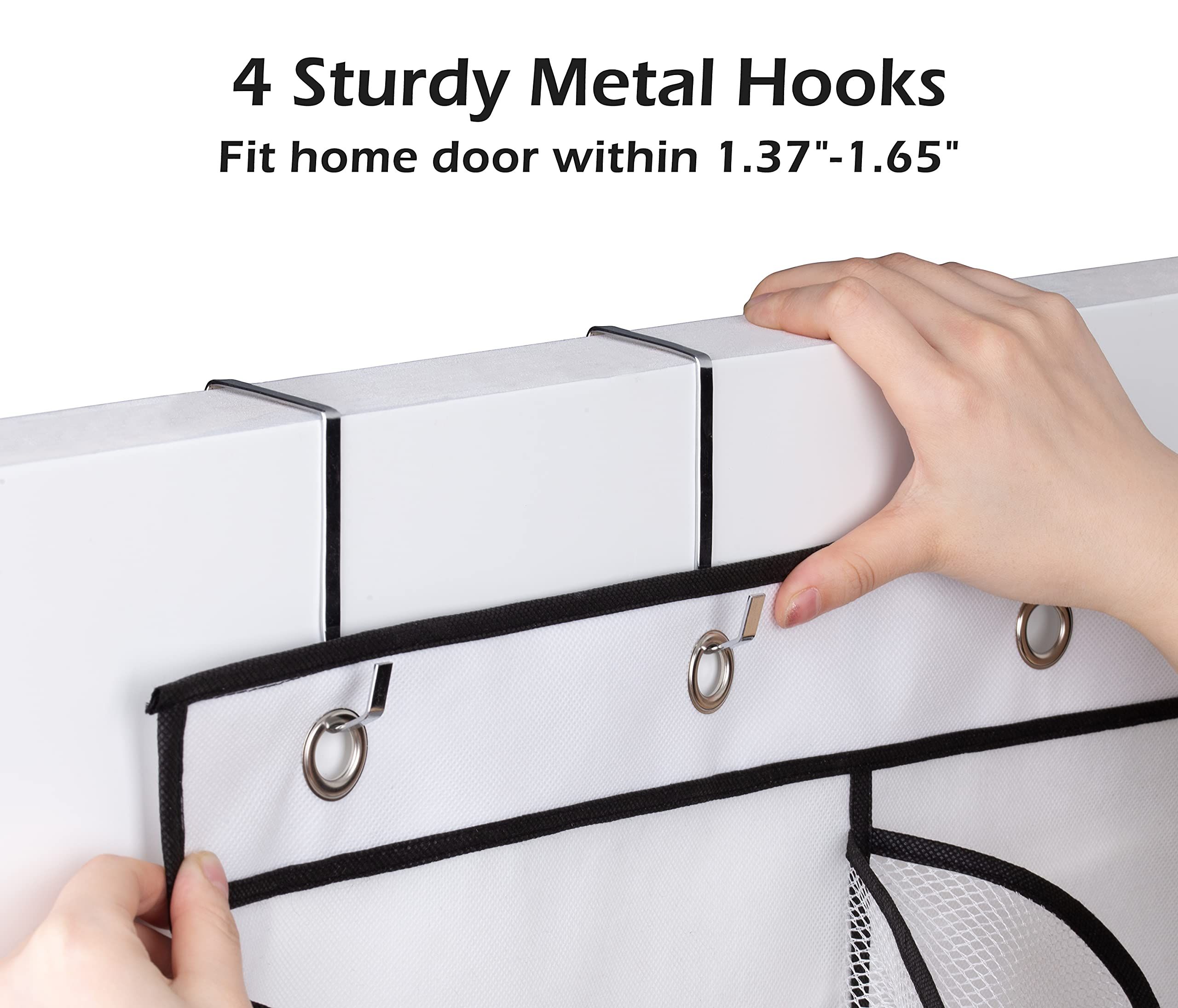 12 Large Mesh Pockets Boots Hanging Storage Shoe Rack for Closet closet shoe view 5