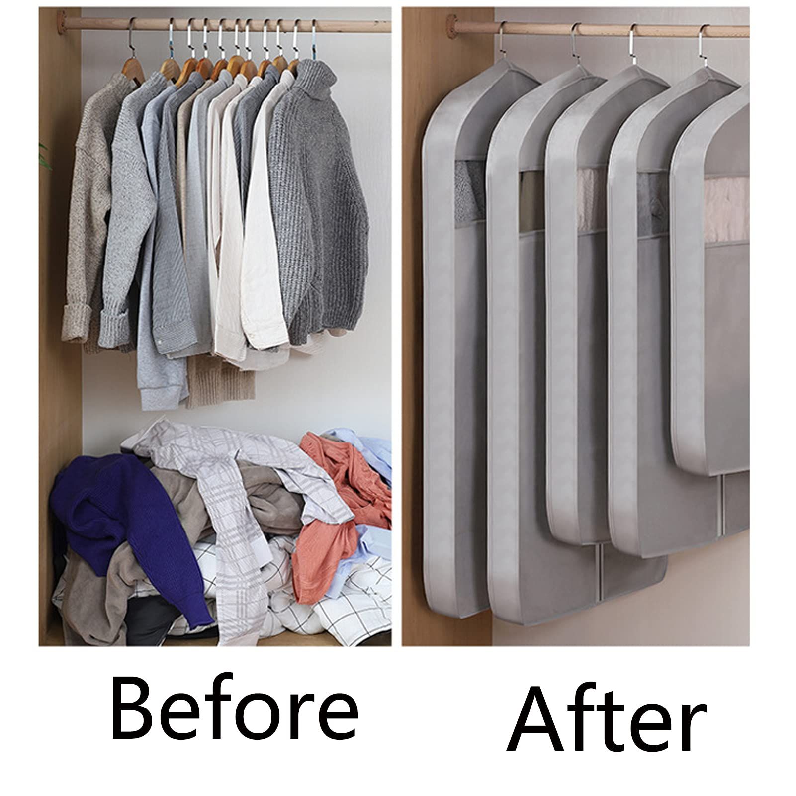 6Pcs Garment Bags for Hanging Clothes Suit Bags view 4