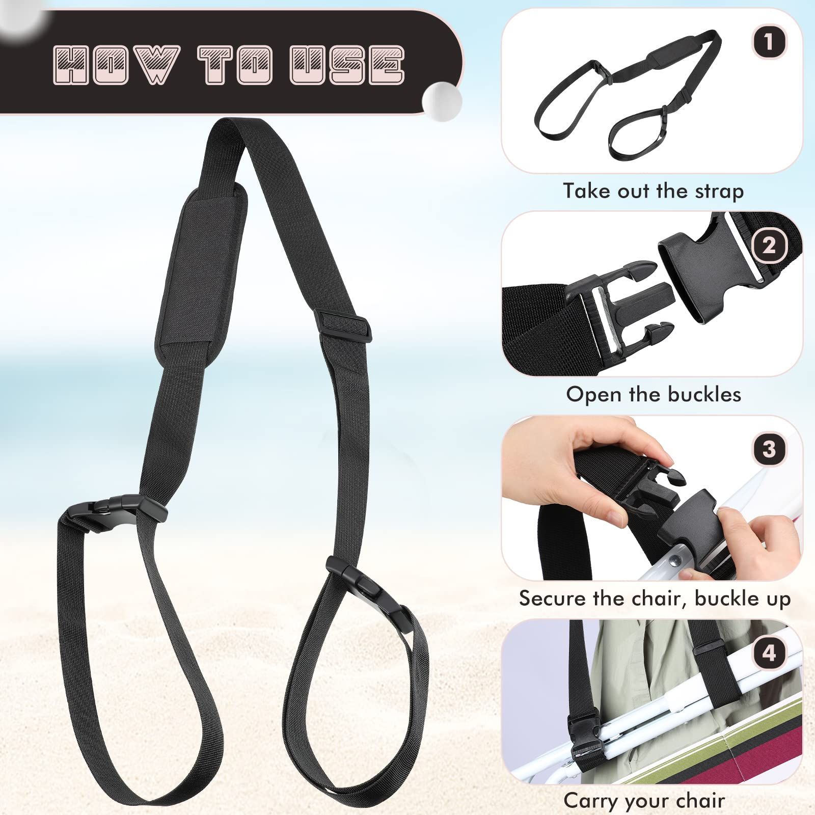 5 Pcs Carry Strap for Beach Folding Chair view 4