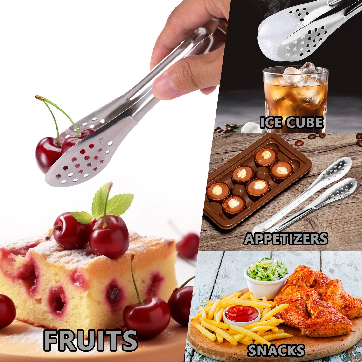 Serving Tongs, Small Kitchen Tongs,Stainless Steel small tongs, Appetizer view 5