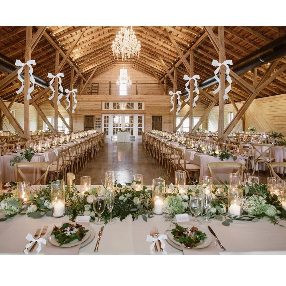 Wide White Wired Ribbon Ribbons for Crafts Floral Bouquets Wedding Car Party view 4