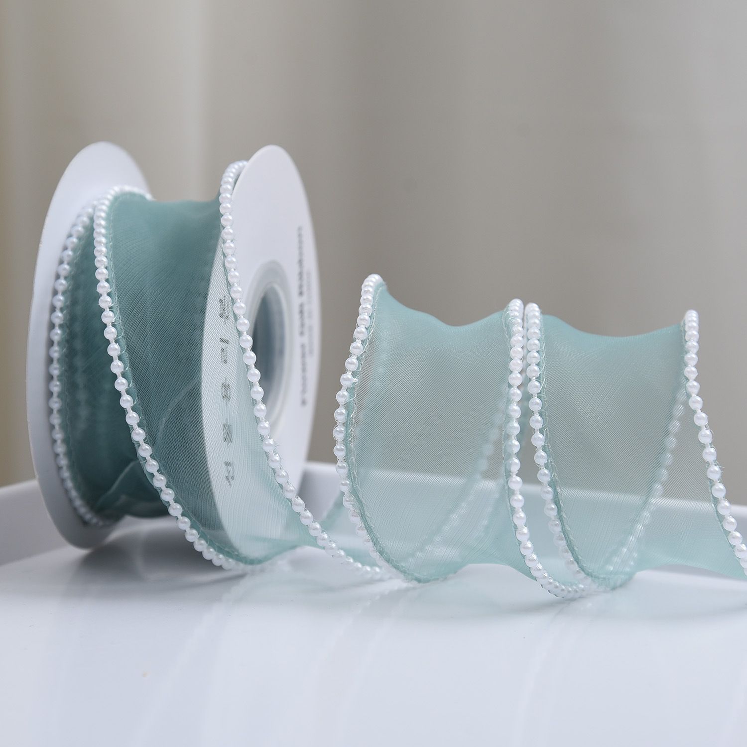 40mm Width Pearl Edge Silk Ribbon for Craft Hair Bow Gift Wrapping Wedding