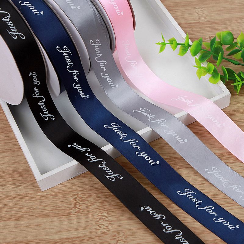 2.5 cm Embossed Ribbon Printing English Ribbon Gift Wrap Ribbon Butterfly Wrap view 2