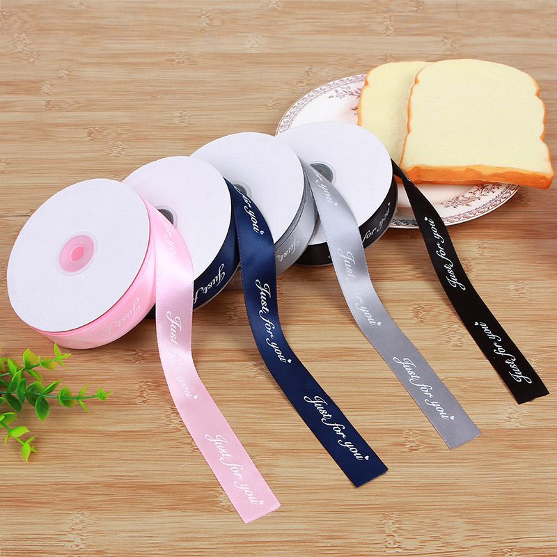 2.5 cm Embossed Ribbon Printing English Ribbon Gift Wrap Ribbon Butterfly Wrap view 3