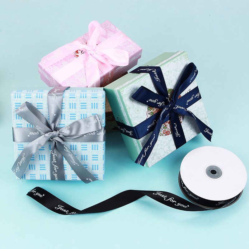 2.5 cm Embossed Ribbon Printing English Ribbon Gift Wrap Ribbon Butterfly Wrap view 4