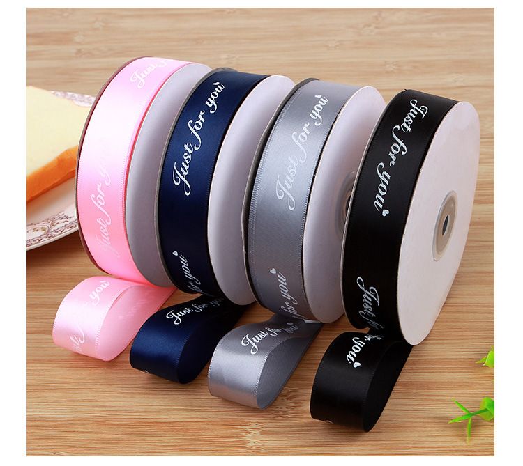 2.5 cm Embossed Ribbon Printing English Ribbon Gift Wrap Ribbon Butterfly Wrap view 5