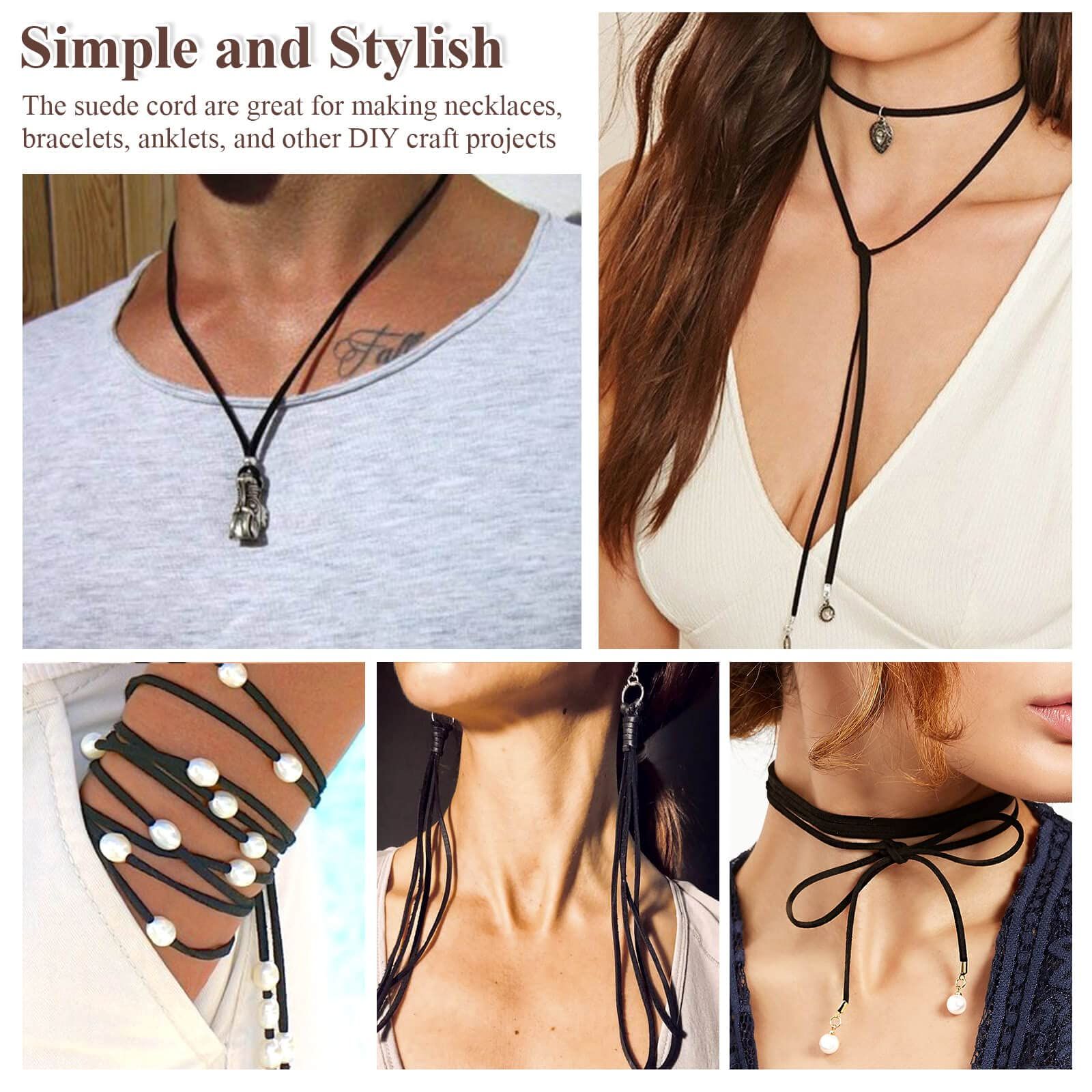 Leather String, Flat Suede Cord Faux Leather Cord Thin Leather Lace for view 5