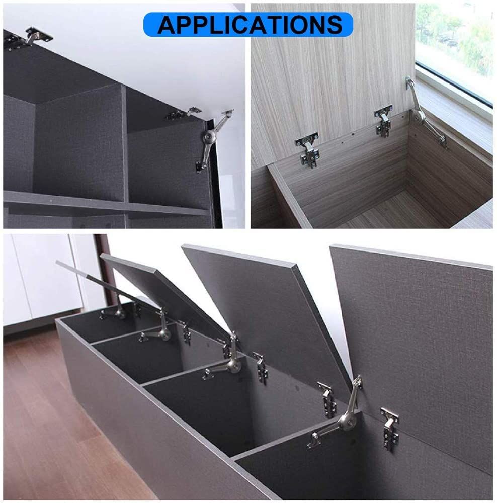 2pcs Nickel Plated Iron Furniture Lid Support Hinge for Cupboard Cabinet view 5