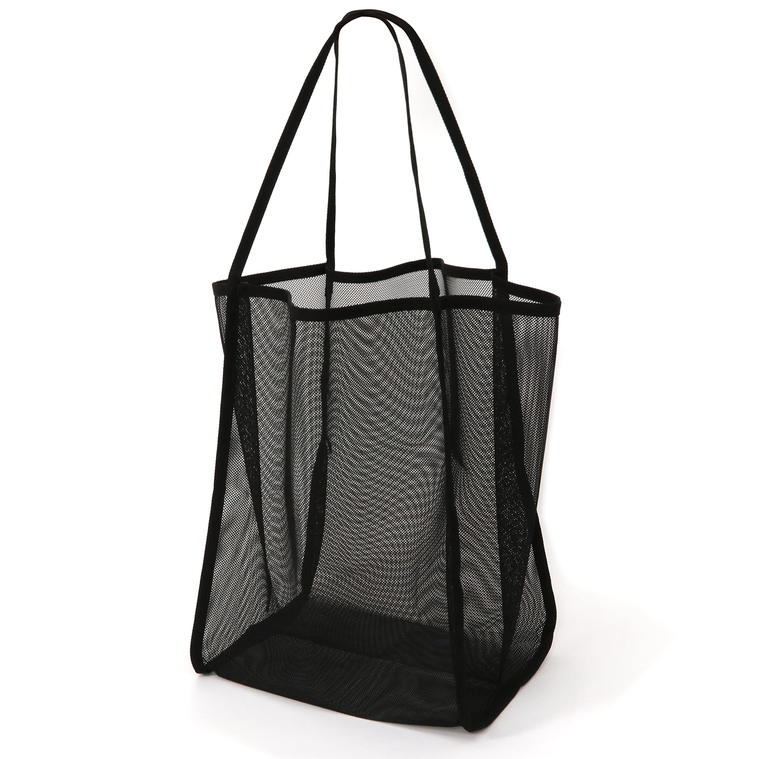 Mesh Beach Tote Bag for Sand Toys Kids Women Foldable Lightweight Durable