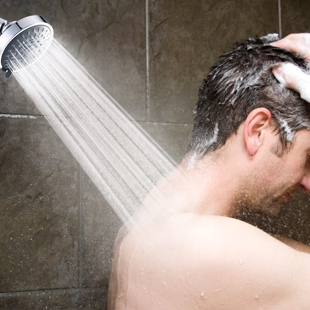 Shower Head, High Pressure Shower Heads 4.1 Inch 5 Settings Rain High Flow view 5