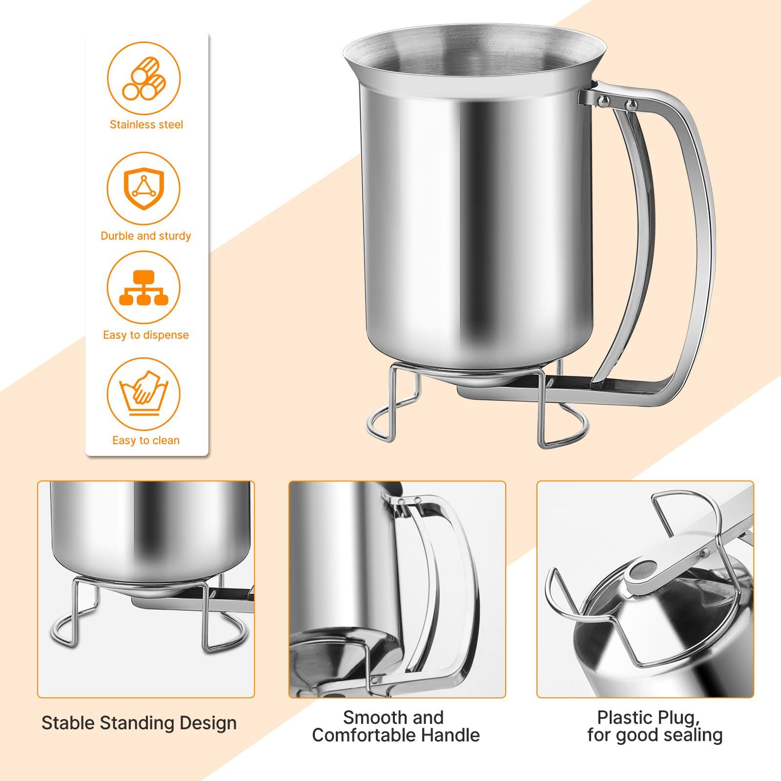 Stainless Steel Pancake Batter Dispenser - Great for Baking view 3