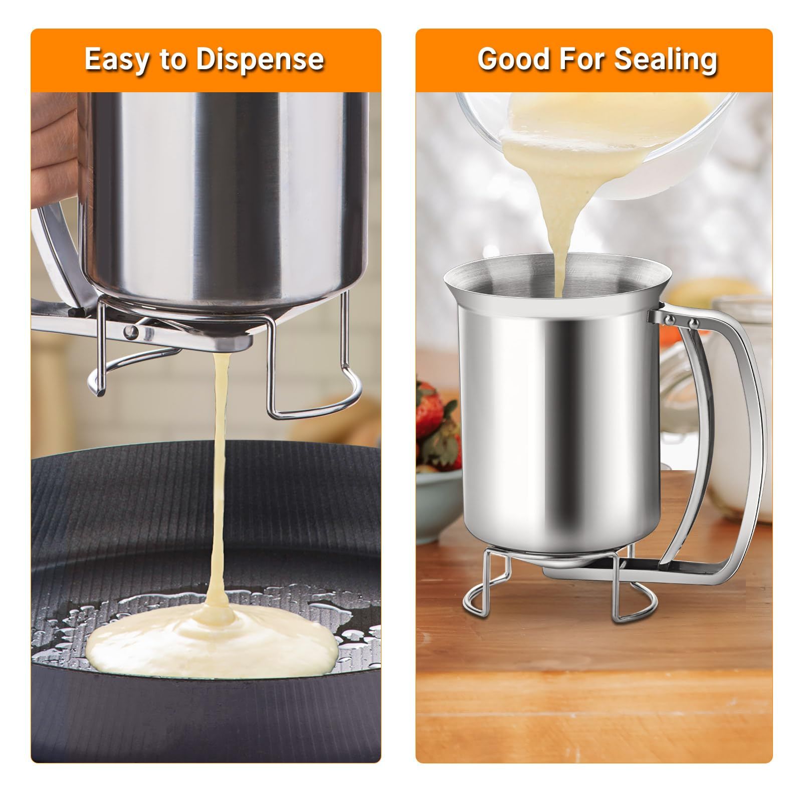 Stainless Steel Pancake Batter Dispenser - Great for Baking view 4