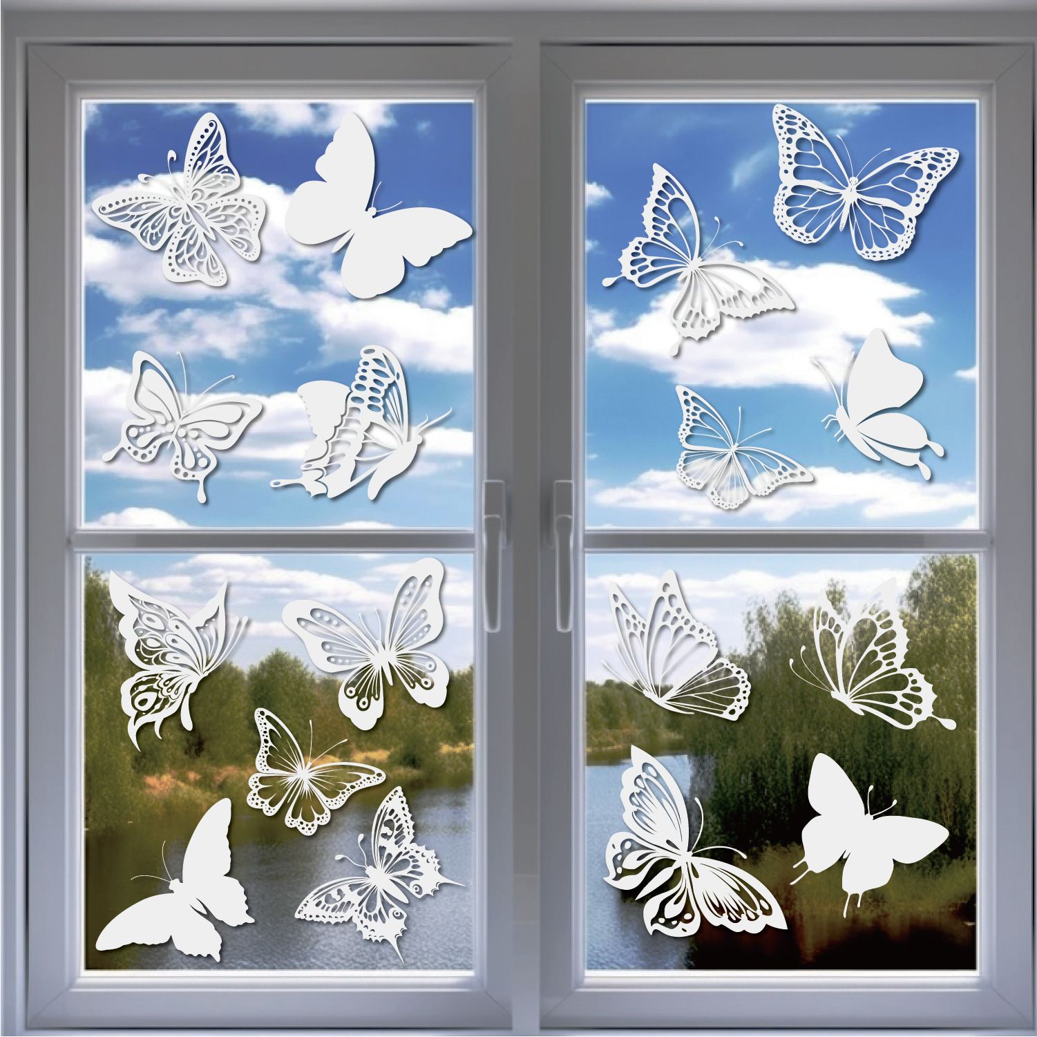 24 Pieces Window Clings, Butterfly Anti Collision Window Stickers for Decals view 5