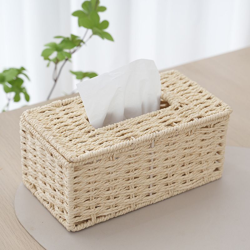 2PCS Tissue Box Cover Rectangle Tissue Box Rattan Tissue Box Holder view 4