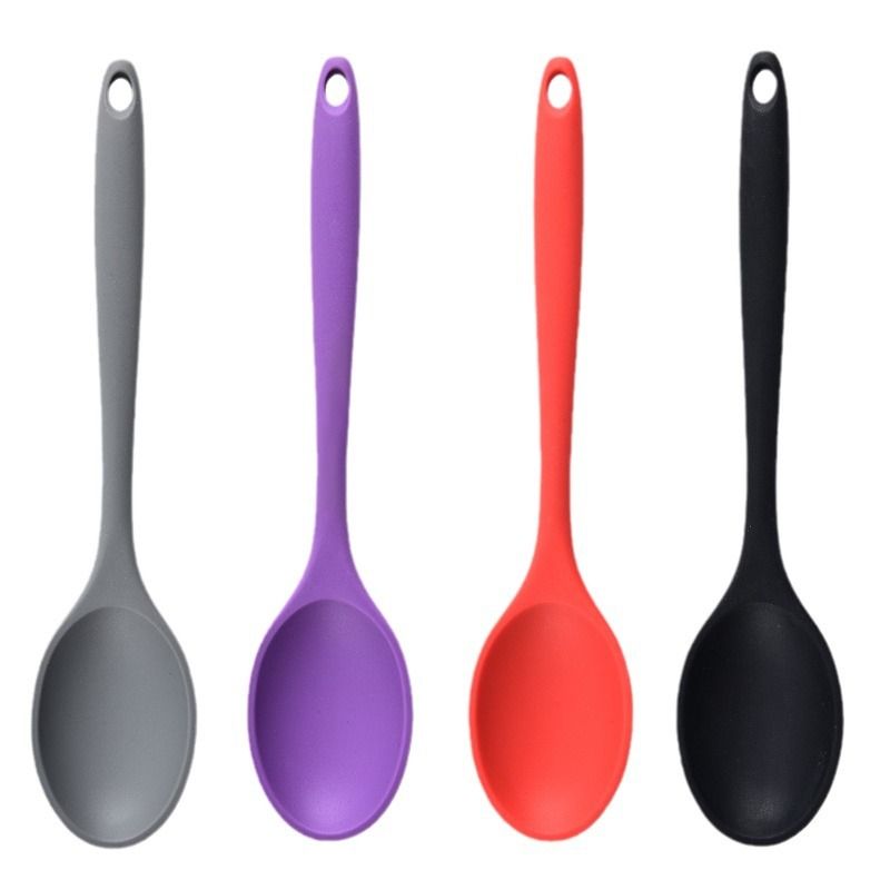 4 Pcs Silicone Mixing Spoons Nonstick Heat Resistant BPA Free Basting Spoons