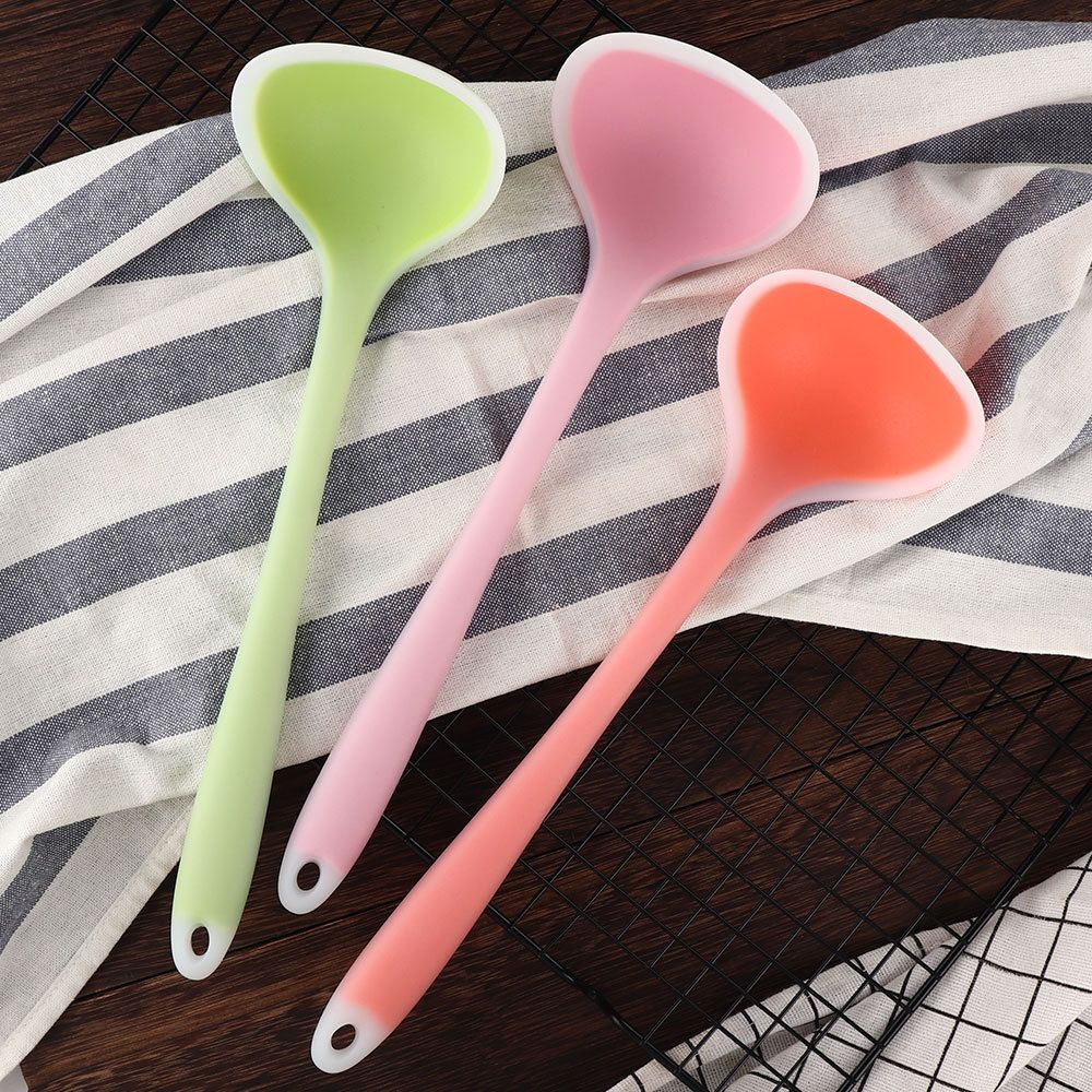 Semitransparent Silicone Soup Spoon Silicone Ladle Spoon Heat Resistant BPA view 3