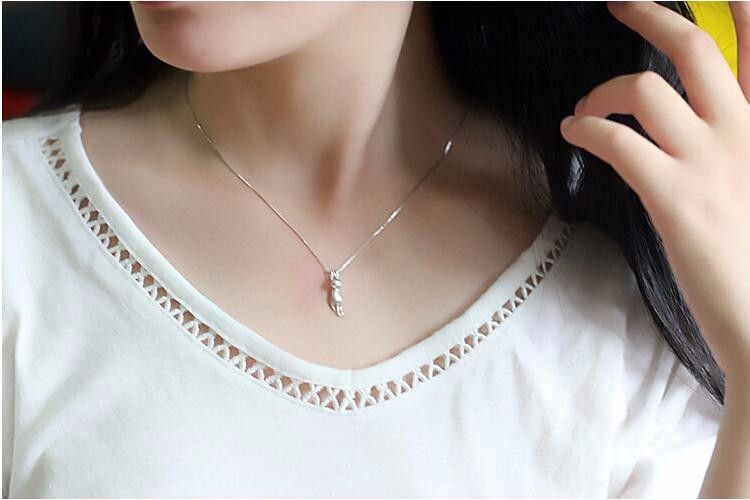 Sterling Silver Cat Necklaces for Women Girls Cat Jewelry for Women Cat view 2