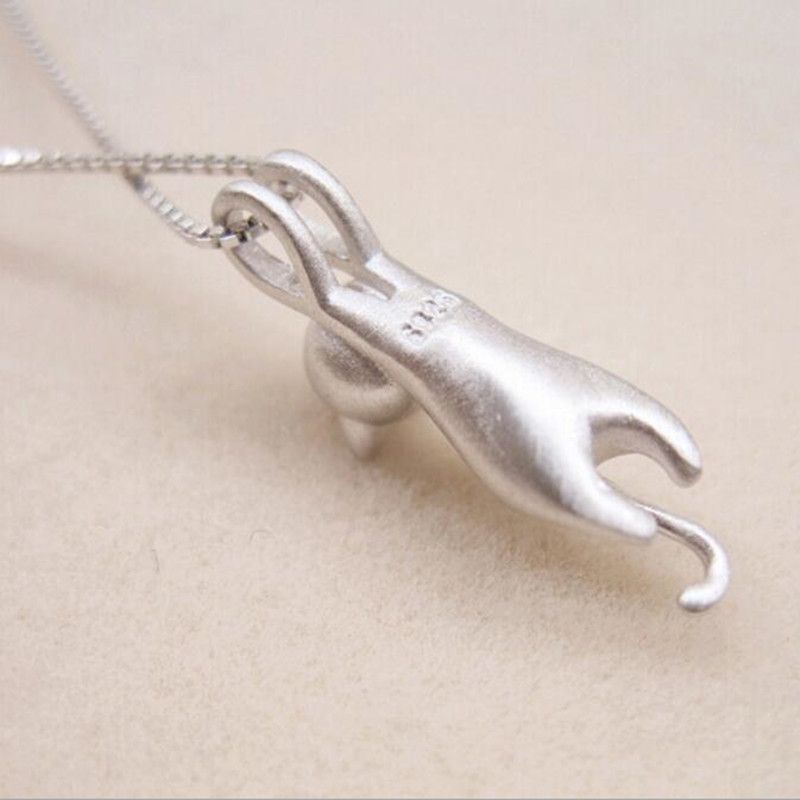 Sterling Silver Cat Necklaces for Women Girls Cat Jewelry for Women Cat view 3