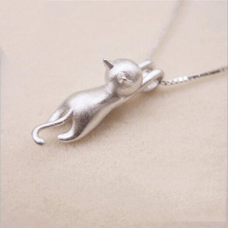 Sterling Silver Cat Necklaces for Women Girls Cat Jewelry for Women Cat view 5