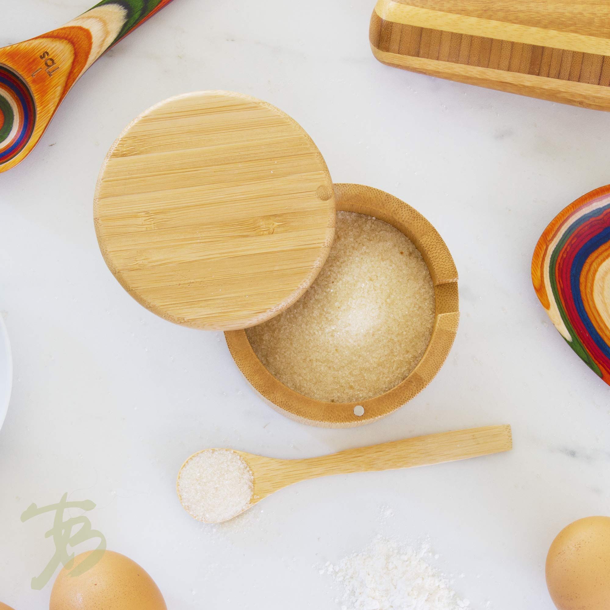 Totally Bamboo Little Dipper Salt Cellar Bamboo Storage Box with Magnetic view 2