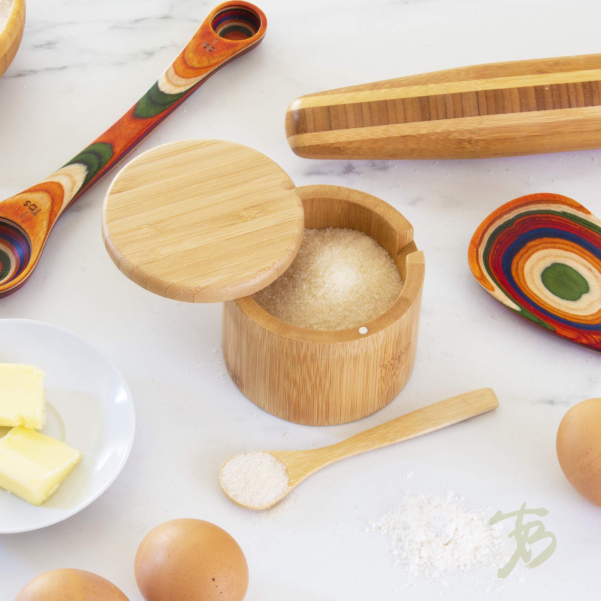 Totally Bamboo Little Dipper Salt Cellar Bamboo Storage Box with Magnetic view 3