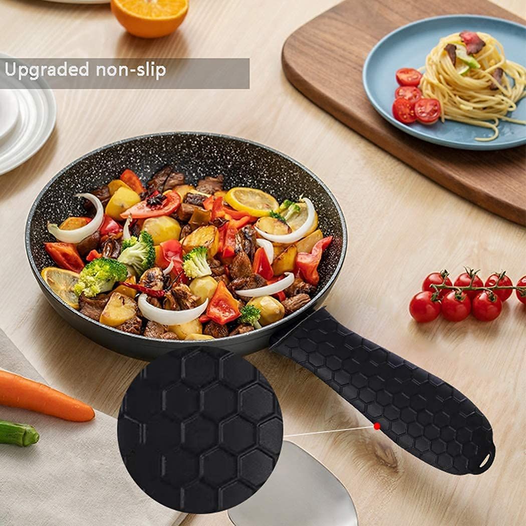 Silicone Hot Handle Holders Cover 4 Pack Cast Iron Handle Cover Pot Handle view 3