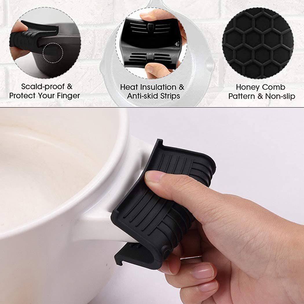 Silicone Hot Handle Holders Cover 4 Pack Cast Iron Handle Cover Pot Handle view 5