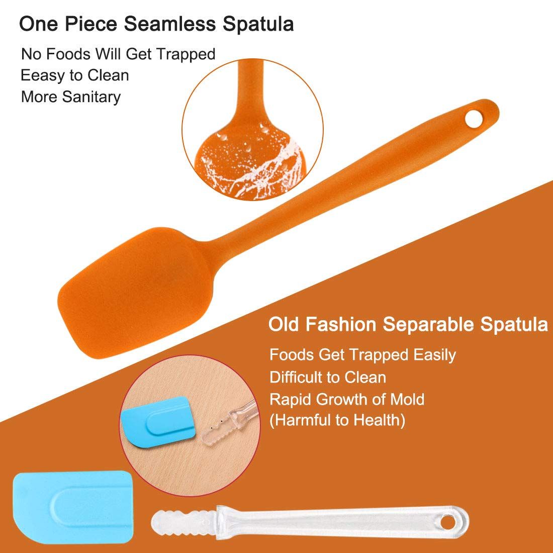 4pcs Silicone Spatula Set Heat Resistant Kitchen Flipping Turner Non Stick view 3