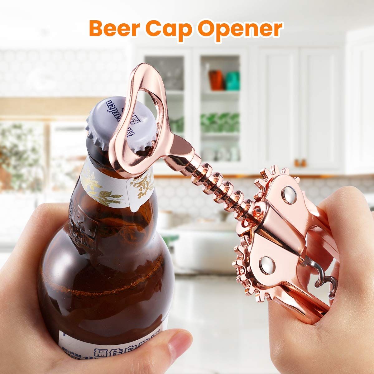 Zinc Alloy Premium Wing Corkscrew Wine Bottle Opener with Multifunctional view 2