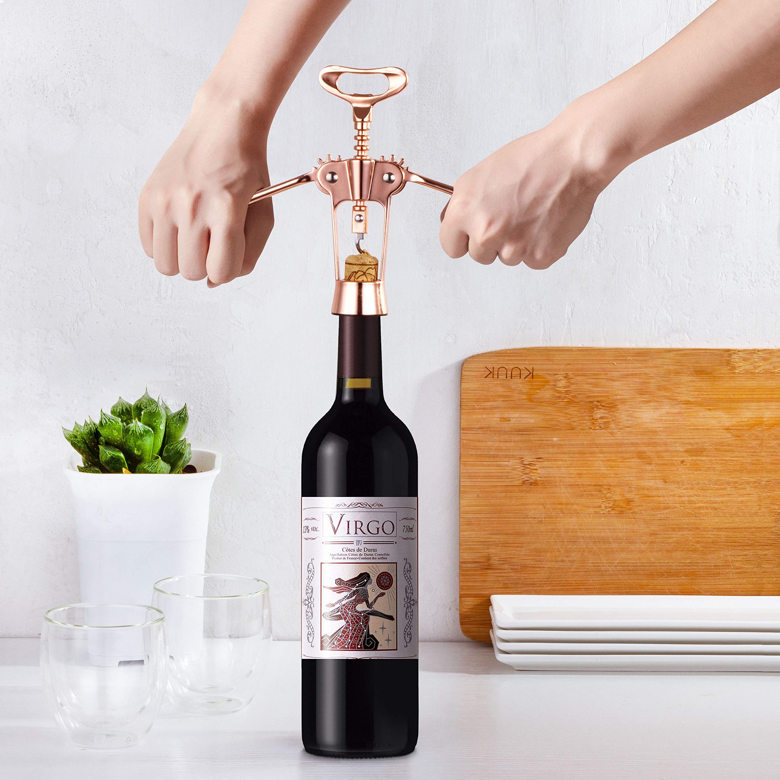 Zinc Alloy Premium Wing Corkscrew Wine Bottle Opener with Multifunctional view 3