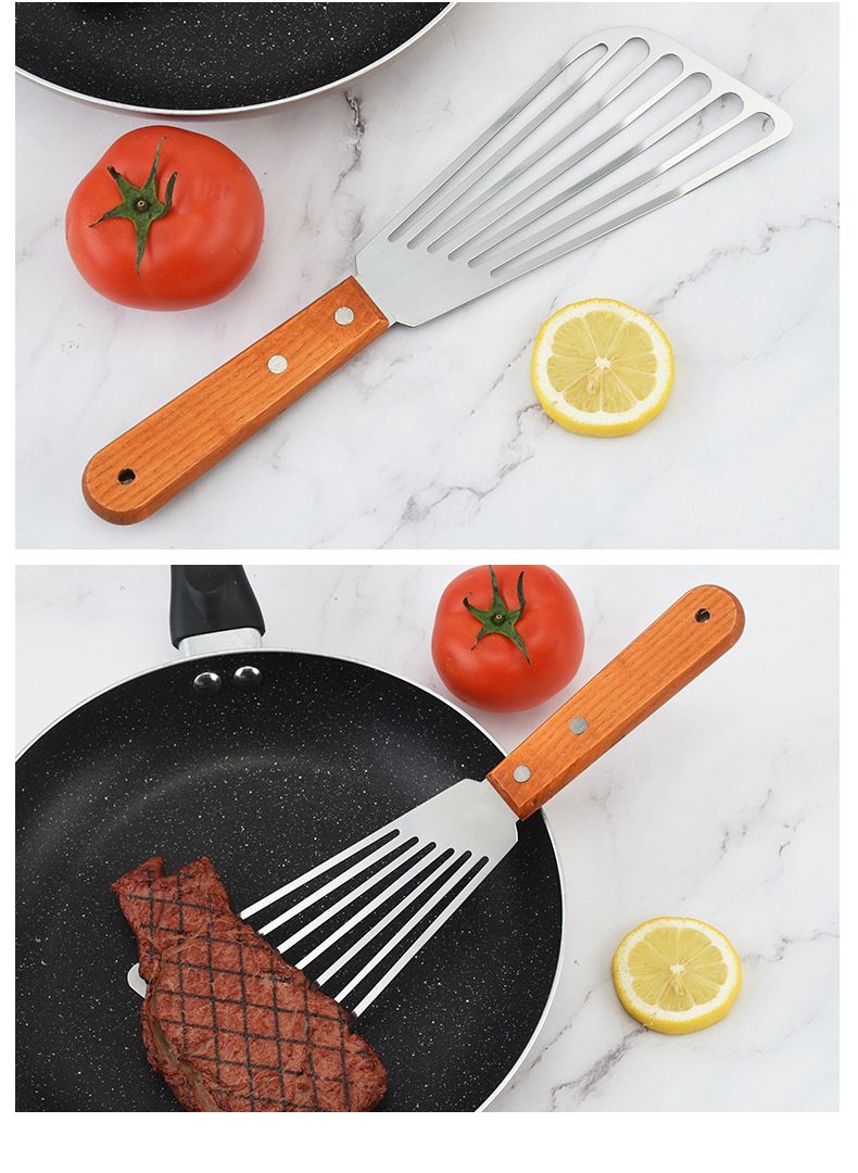Fish Spatula with Wooden Handle view 2