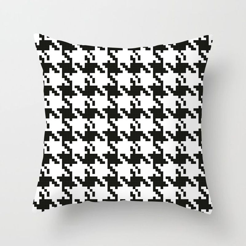 Black Pillow Cover with Decorative Square Throw Cushion Case for Bed Sofa view 5