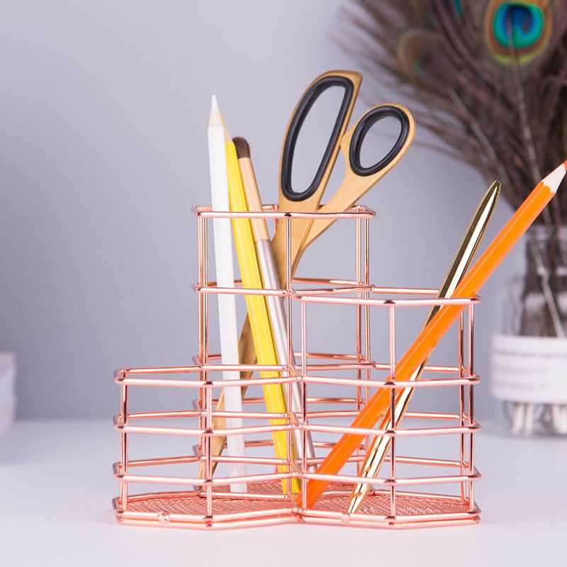 Pen Holder，3 in 1 Desk Organizer，kitchen Utensil Holder，Rose Gold Makeup Brush view 2