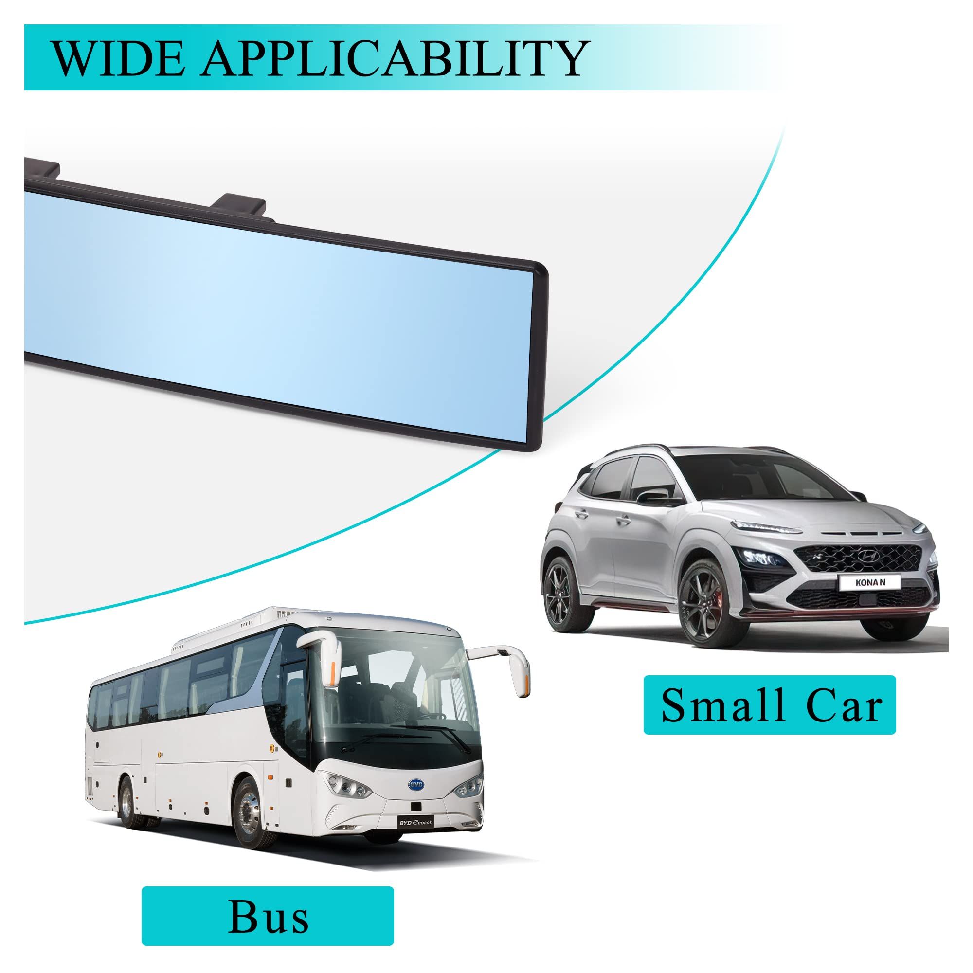 Universal Rear view Mirror Panoramic Wide Angle curved Rearview Mirror to view 5